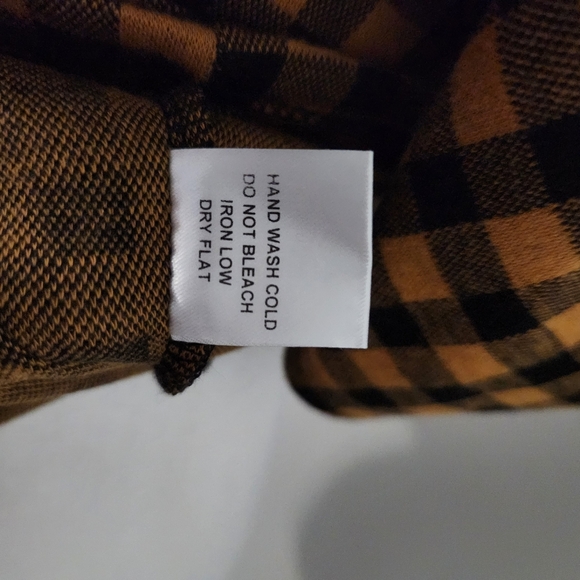 Vintage Style Blouse Haute Monde Black Gold Checkered Plaid Top Puffy Sleeves S - Picture 5 of 6